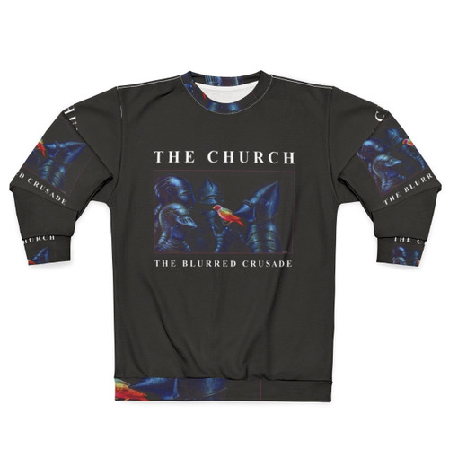 Retro The Blurred Crusade Sweatshirt with Alternative 1980s Music Graphic