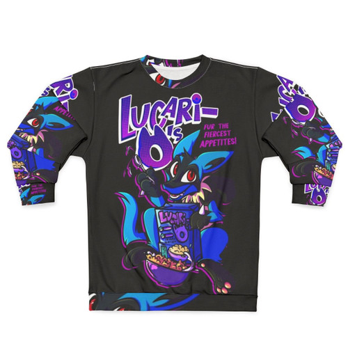 Lucario sweatshirt with furry, vaporwave, and cartoon design