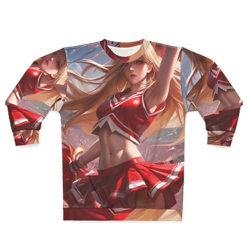 Cheerleader Sweatshirt with Anime-Inspired Design