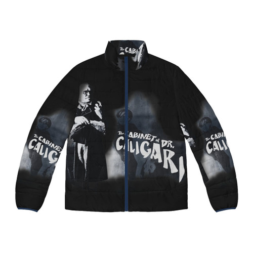 "The Cabinet of Dr. Caligari" puffer jacket featuring vintage horror movie imagery