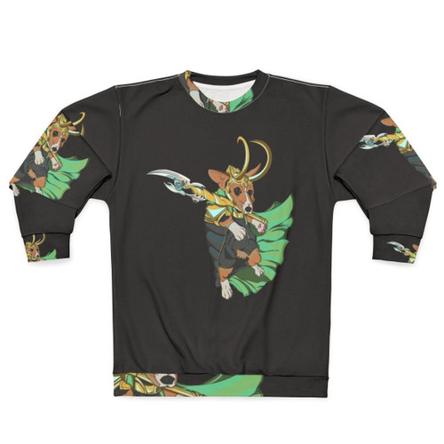 Loki Corgi of Asgard design on a sweatshirt