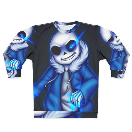 Sans Undertale Sweatshirt with Glowing Blue Eye Skeleton