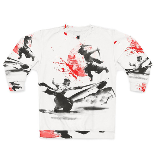 Samurai Duel Sweatshirt with Japanese Martial Arts Imagery