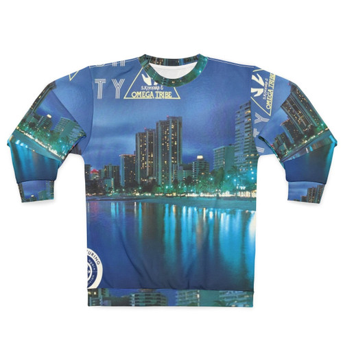 S Kiyotaka Omega Tribe Aqua City 1983 Sweatshirt - Music Album Cover Inspired