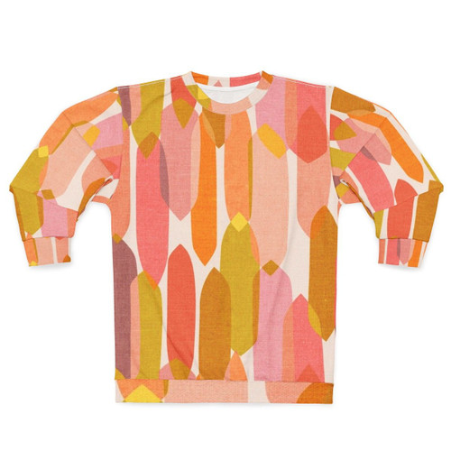 Colorful abstract geometric mid-century modern sweatshirt with vintage retro droplet pattern