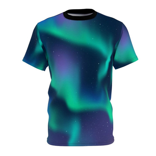 Mesmerizing aurora borealis northern lights design on a high-quality t-shirt