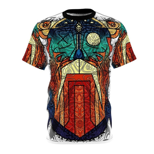 Geometric Viking Art Odin Symbol T-Shirt with Scandinavian Mythology Inspired Design
