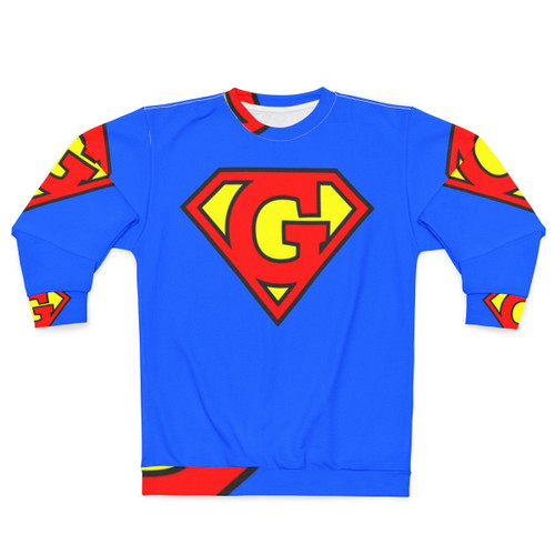 Super Letter Sweatshirt - Superhero Graphic Letter Apparel