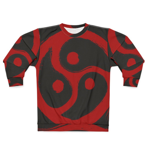 "Red BDSM triskelion grunge sweatshirt"