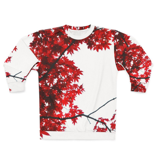 Koyo Sweatshirt featuring red maple leaves
