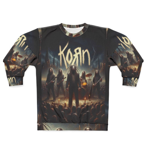 Vintage Korn band sweatshirt with 90s rock band logo