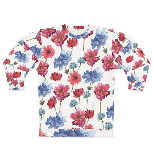 Hand-drawn watercolor flowers sweatshirt