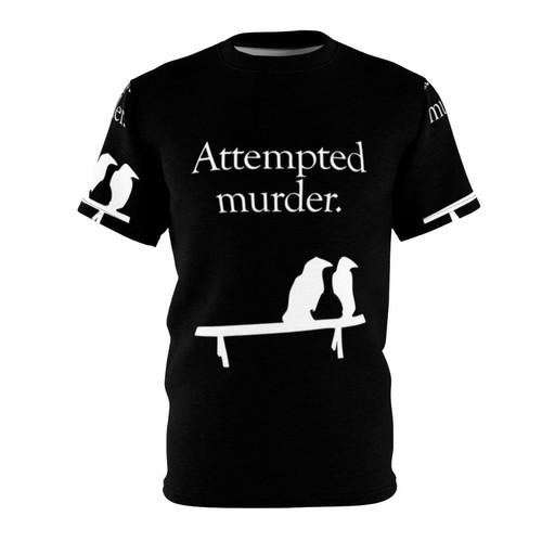 Attempted Murder Crow Graphic T-Shirt - Funny Bird Lover Design
