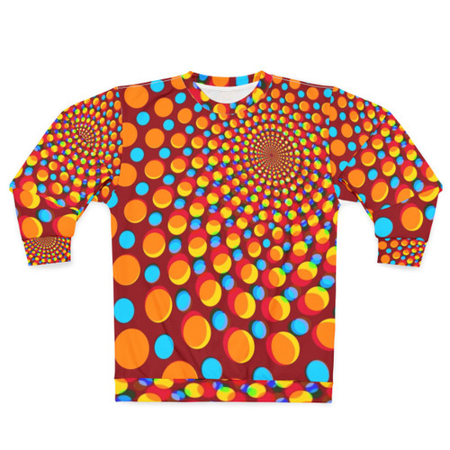Rave sweatshirt with psychedelic optical illusion design