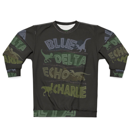 Raptor Squad Sweatshirt featuring dinosaurs from Jurassic Park and Jurassic World