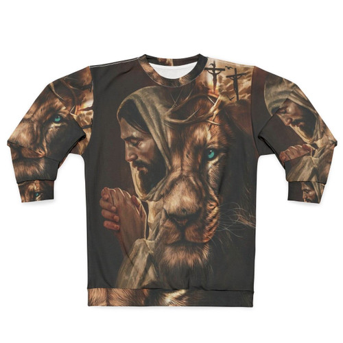 Christian Sweatshirt with Lion of Judah Design