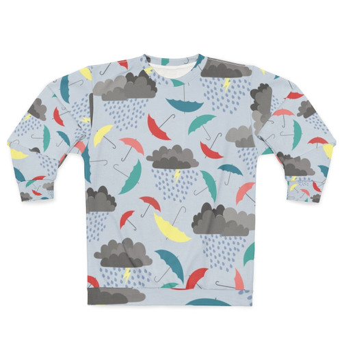 Rainy day sweatshirt with spring pattern
