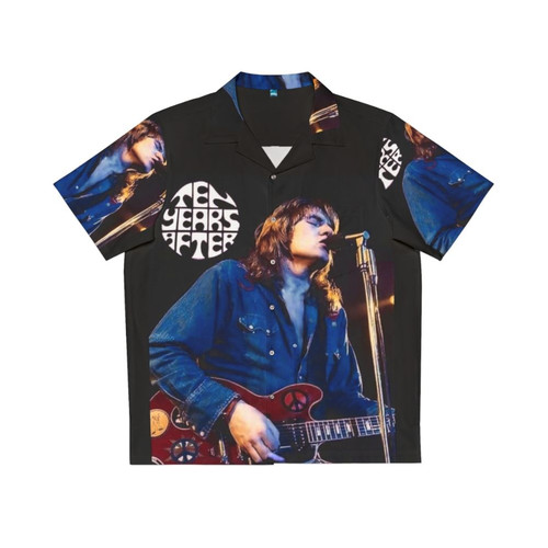 "Vintage ten years after hawaiian shirt with retro classic rock band design"
