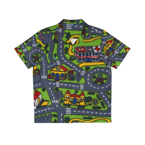 Retro Hawaiian Shirt with Road Carpet Design