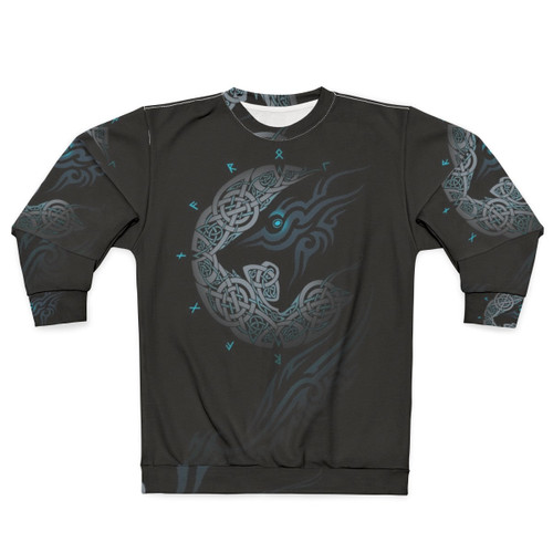 Ragnarok Moon Sweatshirt featuring Nordic mythology and Celtic knots design