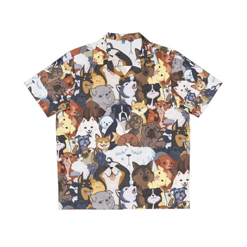 Pupper Party Hawaiian Shirt featuring cute dogs and tropical patterns
