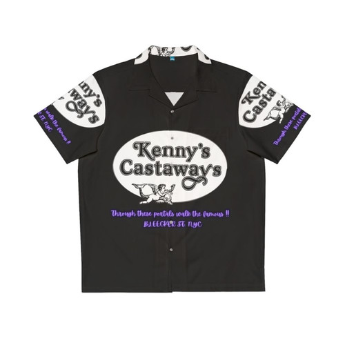 Vintage retro Hawaiian shirt with Kenny's Castaways live music bar NYC design