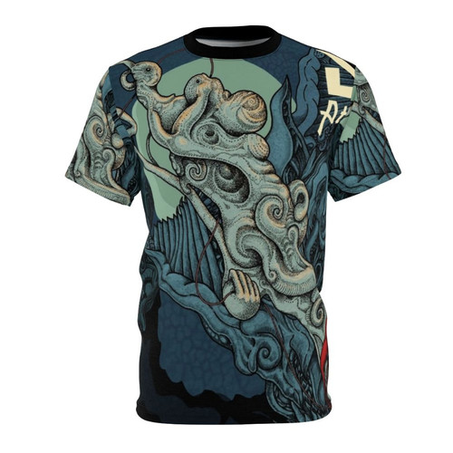 Stylish dark metal band t-shirt with Athoma inspired design