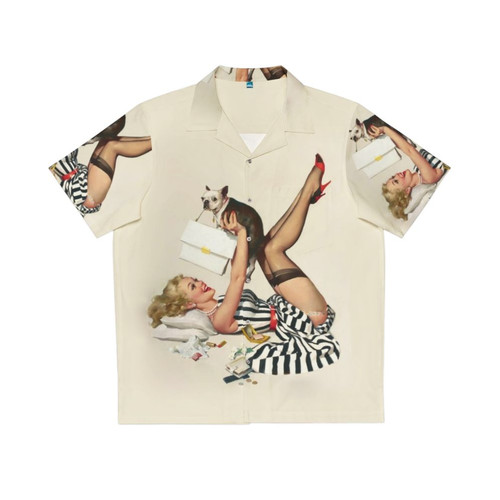 Vintage Pinup Hawaiian Shirt with Curvy Model