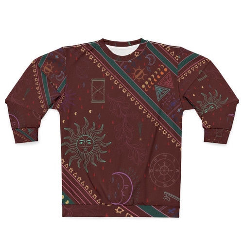 Pyramid Sweatshirt featuring the arcane pattern design inspired by Mollymauk Tealeaf from Critical Role