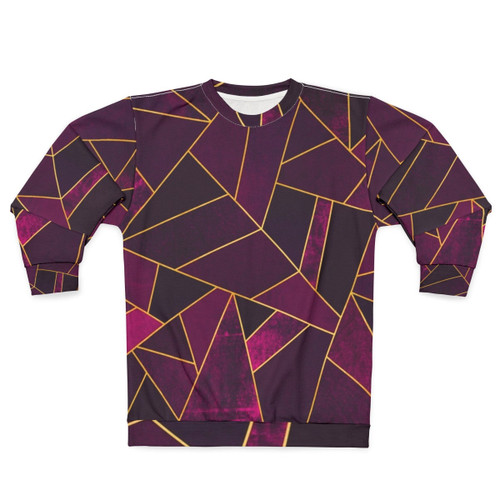 Purple and gold geometric design sweatshirt