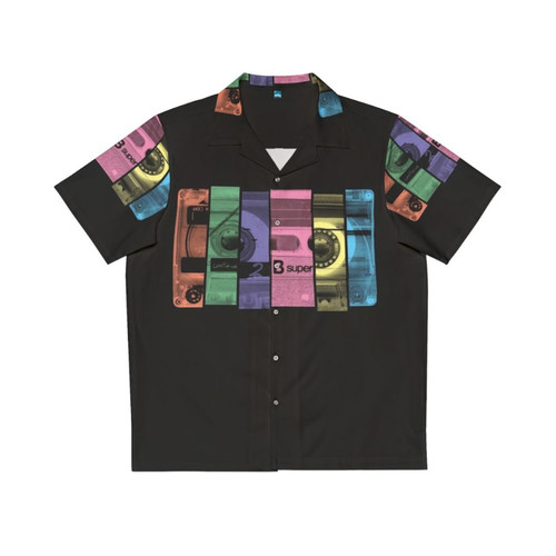Retro Mix Tape Hawaiian Shirt with Cassette Tape and Music Themed Graphics