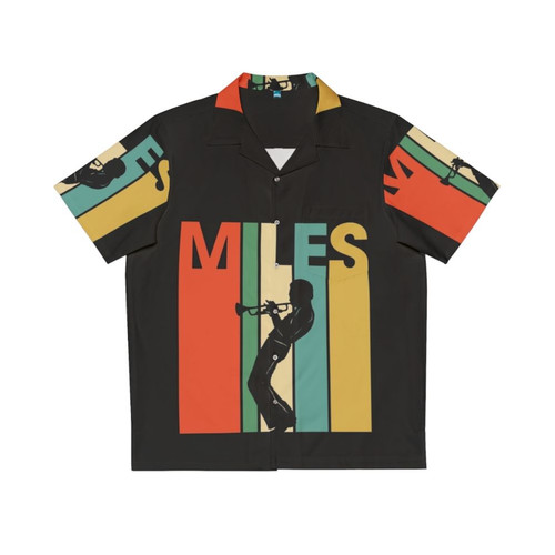 Retro miles davis trumpet blue music hawaiian shirt
