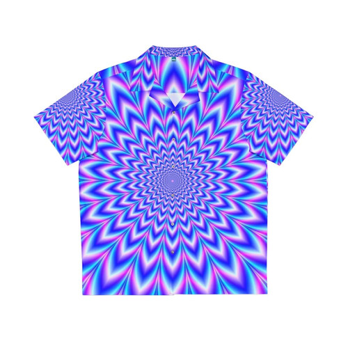 Psychedelic Hawaiian Shirt with Optical Illusion Design