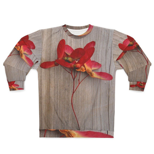 Japanese maple keys sweatshirt with floral spring design