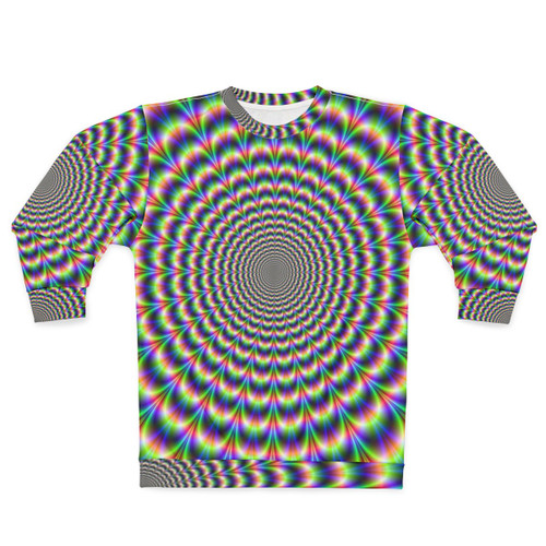 Psychedelic sweatshirt with optical illusion color explosion design