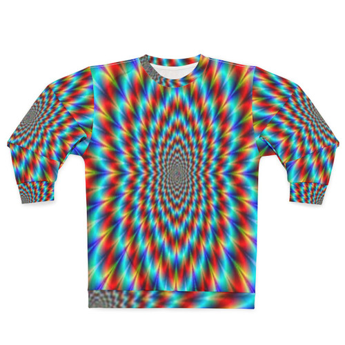 Psychedelic optical illusion rainbow pattern sweatshirt