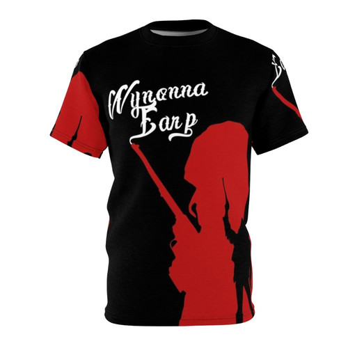 Graphic tee featuring a gun design and inspired by the popular TV show
