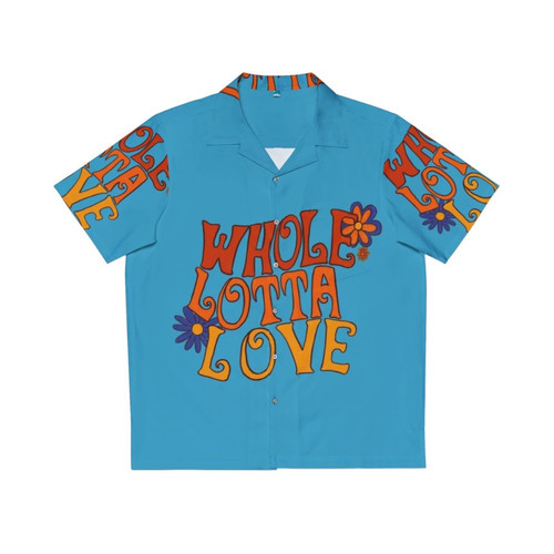 Retro Hawaiian shirt with classic rock and roll music design