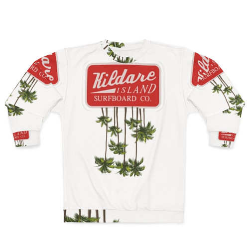 Kildare Island Sweatshirt with Surfing and Beach Design