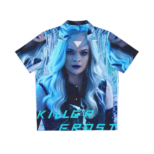 frost hawaiian shirt blue with lightning bolt pattern