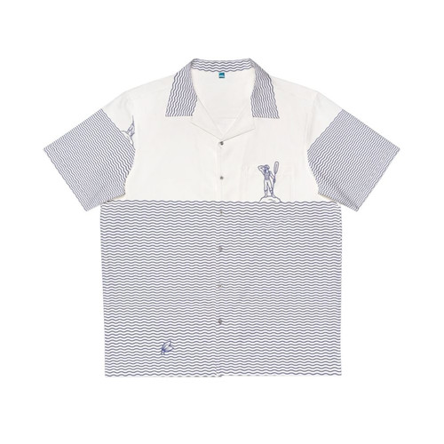 Colorful Hawaiian shirt with a queer, tropical design