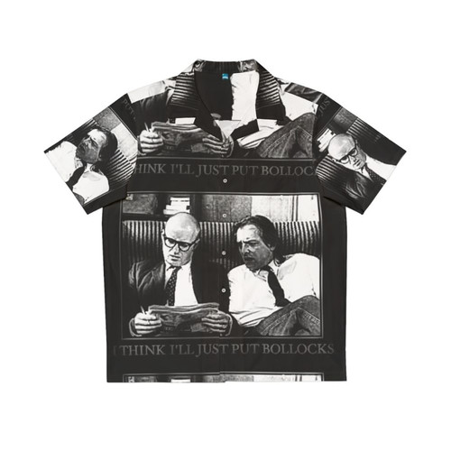 Retro Hawaiian shirt with "Eddie Richie Bottom Bollocks" comedy design