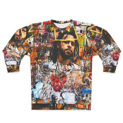 J Cole Portrait Sweatshirt - Rapper, Lyricist, Poet Tribute