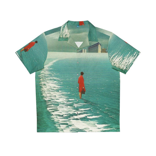Vintage Hawaiian shirt with surreal post-apocalyptic landscape design