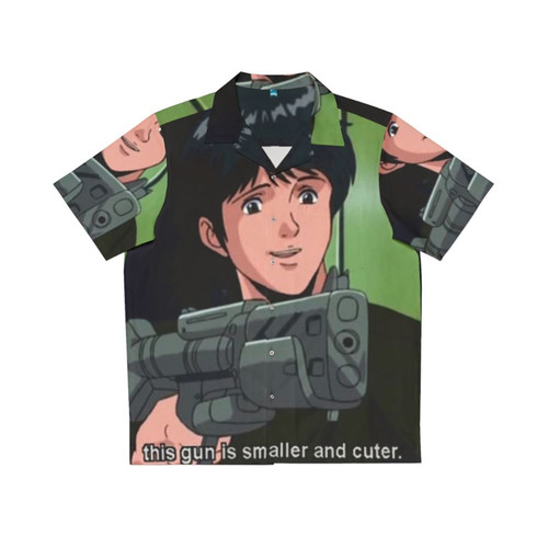 Retro Gun Hawaiian Shirt with Anime Inspired Fan Art Design