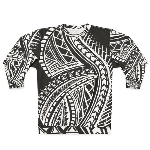 Polynesian tribal design on a cozy sweatshirt