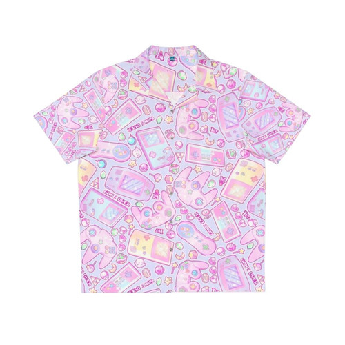 Power Up Retro Gaming Hawaiian Shirt featuring Nintendo characters