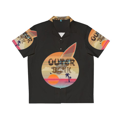 Vintage Hawaiian Shirt with Surf and Ocean Motif