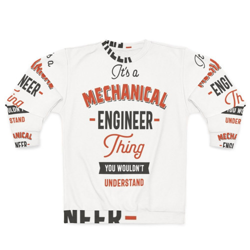 Mechanical Engineer Sweatshirt with gears and text