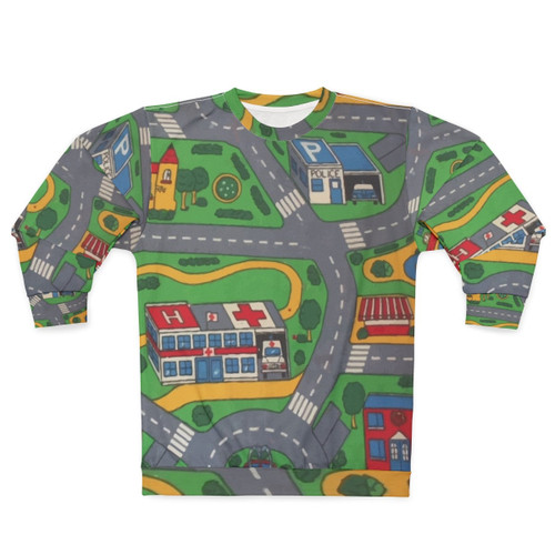 Playmat sweatshirt with retro gaming and nostalgic design